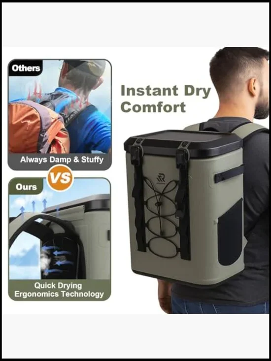 Insulated Magnetic Cooler Backpack Leakproof 48H Soft Cooler for Camping - Picture 6 of 6